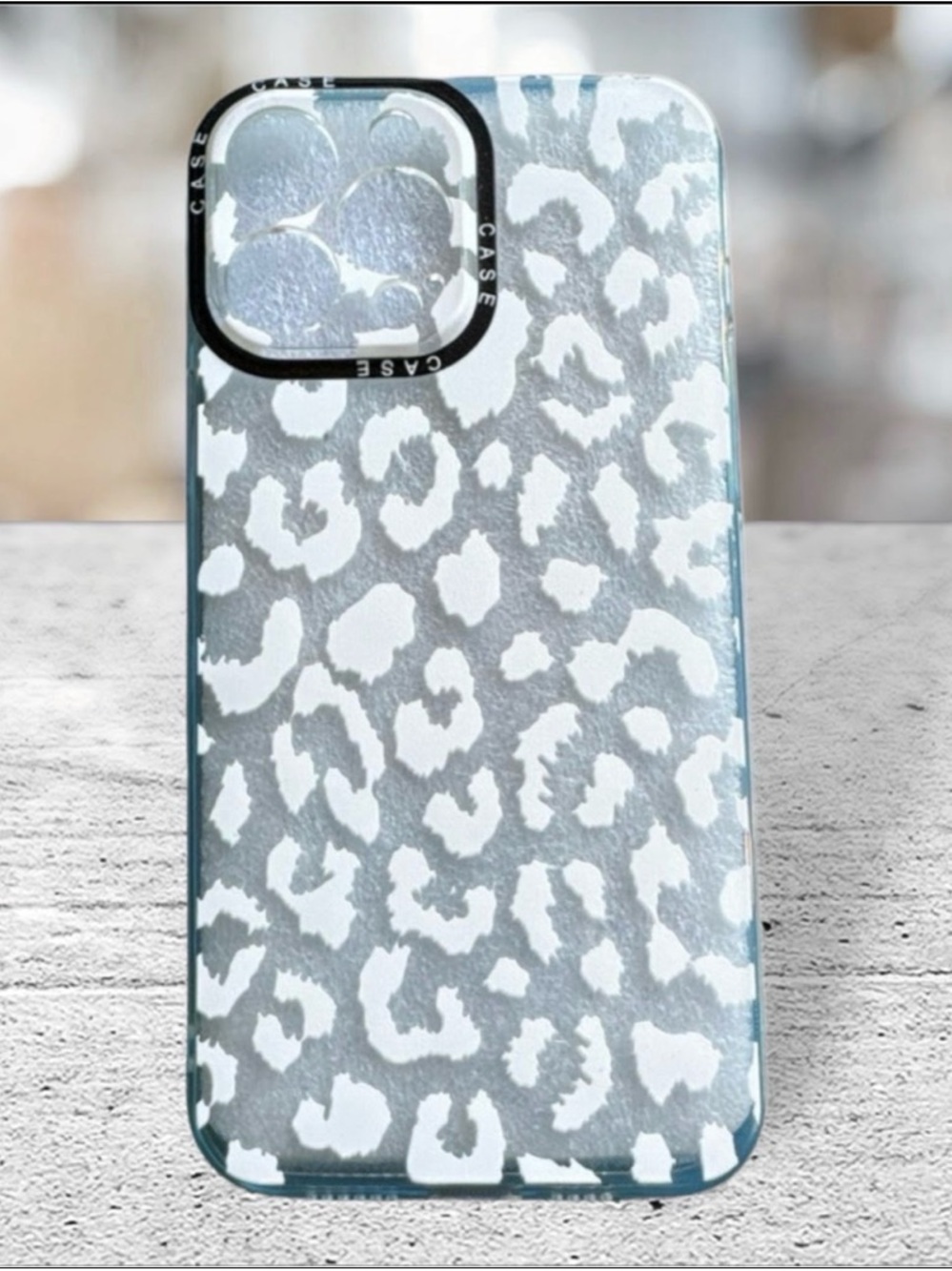 Stylish Silver Leopard Print iPhone Case - Sparkle Silver